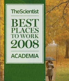 The Scientist 2008 Best Places to Work in Academia